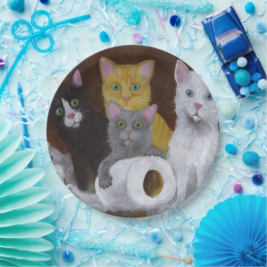 Spielende Kätzchen Pappteller (Party)