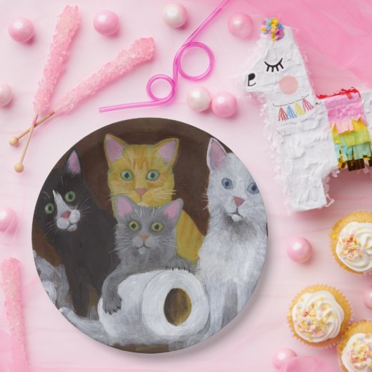 Spielende Kätzchen Pappteller (Party)