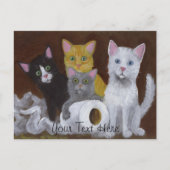 Spielende Kätzchen Postkarte (Vorderseite)