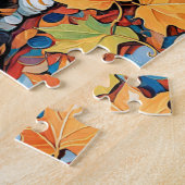 Spielende Katze im Herbst Puzzle (Seite)