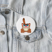Spielende Katze mit Big Blue Eyes Fun Whimsical Ki Button