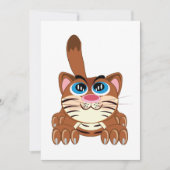 Spielende Katze mit Big Blue Eyes Fun Whimsical Ki Einladung (Vorderseite)