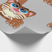 Spielende Katze mit Big Blue Eyes Fun Whimsical Ki Geschenkpapier