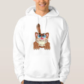 Spielende Katze mit Big Blue Eyes Fun Whimsical Ki Hoodie (Vorderseite)