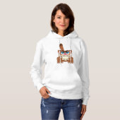 Spielende Katze mit Big Blue Eyes Fun Whimsical Ki Hoodie (Vorne ganz)