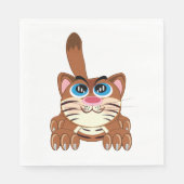 Spielende Katze mit Big Blue Eyes Fun Whimsical Ki Serviette (Vorderseite)