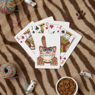 Spielende Katze mit Big Blue Eyes Fun Whimsical Ki Spielkarten