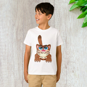Spielende Katze mit Big Blue Eyes Fun Whimsical Ki T-Shirt