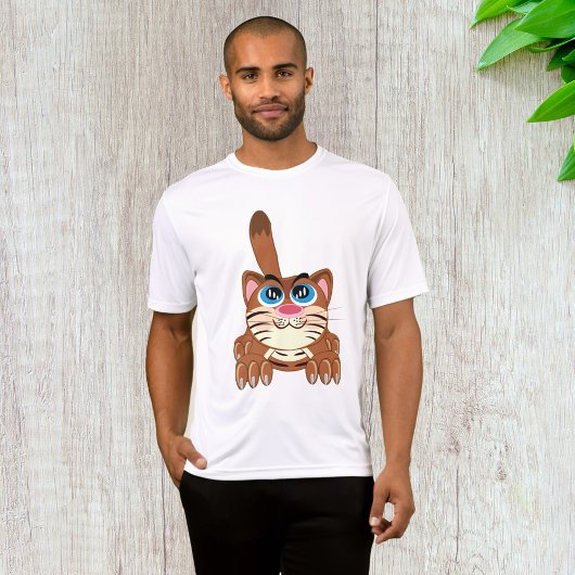 Spielende Katze mit Big Blue Eyes Fun Whimsical Ki T-Shirt