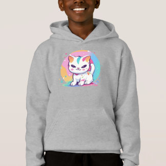 Spielende Katze mit farbenfrohen Spots Hoodie