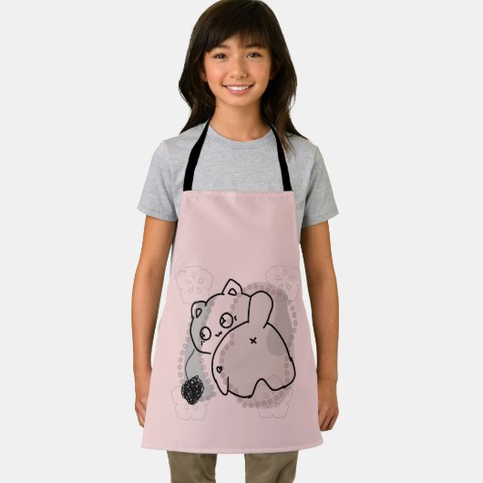 Spielende Katze mit Garn Schürze (Insitu)