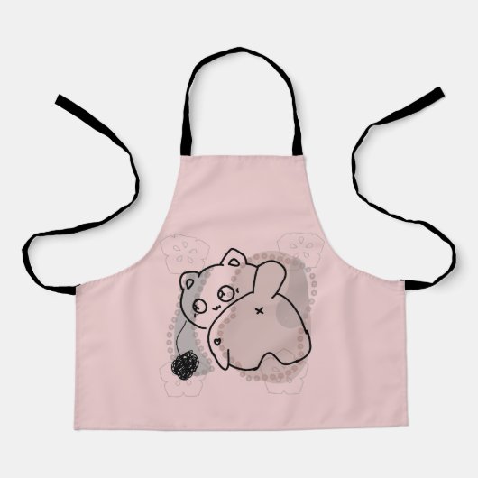 Spielende Katze mit Garn Schürze (Vorderseite)