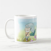 Spielende Katze mit Schmetterling und Regenschirm Kaffeetasse (Links)