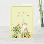 Spielende Katze mit Sonnenblumen Karte (Vorderseite)