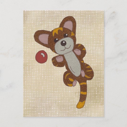 Spielende Katze Postkarte (Vorderseite)