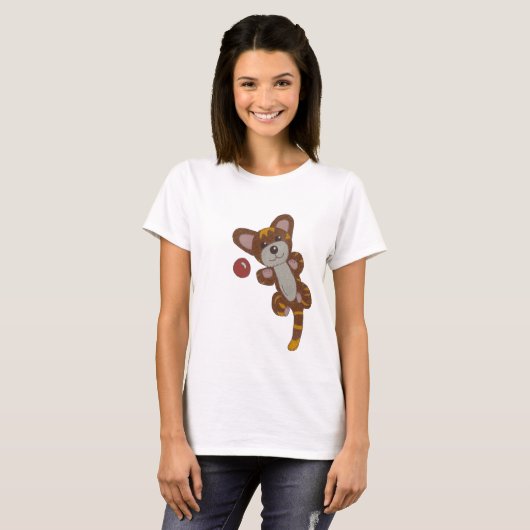 Spielende Katze T-Shirt (Vorne ganz)