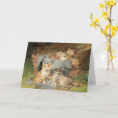 Spielende Katzen | Julius Adam the Younger Karte (Gelbe Blume)