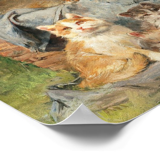 Spielende Katzen | Julius Adam the Younger Poster (Ecke)
