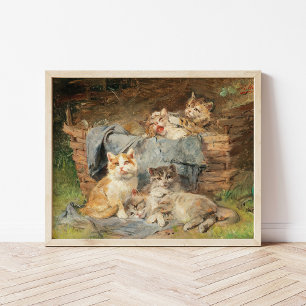 Spielende Katzen   Julius Adam the Younger Poster