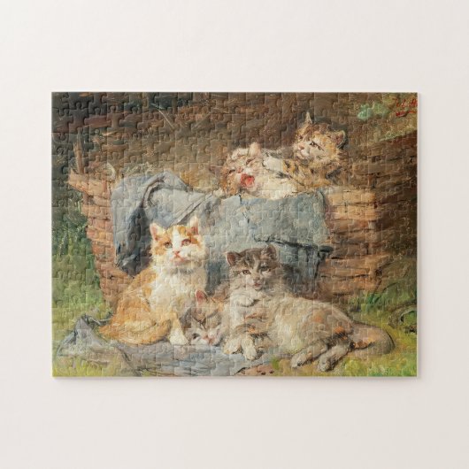 Spielende Katzen | Julius Adam the Younger Puzzle (Horizontal)