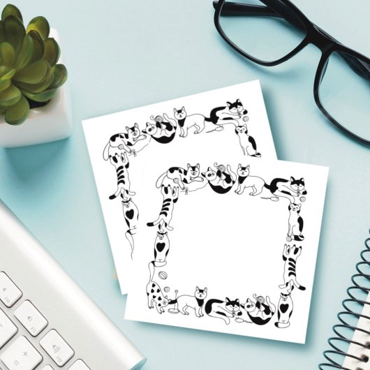 Spielende Katzen Post-it Klebezettel