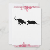 Spielende Katzen Rosa Blumenzwiebeleinladung Einladung (Rückseite)