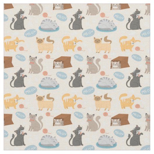 Spielende Katzen Stoff (Nahaufnahme)