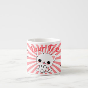 Spielende Kawaii White Kitte Custom Espressotasse