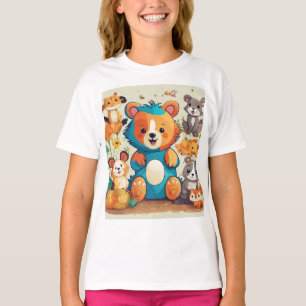 Spielende Kinder Tierdesign T - Shirt
