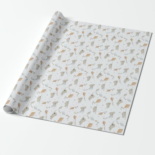 Spielende Koalas mit fliegenden Drachen Kind Kinde Geschenkpapier (Ungerollt)