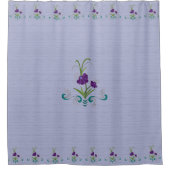 Spielende Lila Blume mit Tumbling Aquamarinen Wirb Duschvorhang (Vorderseite)