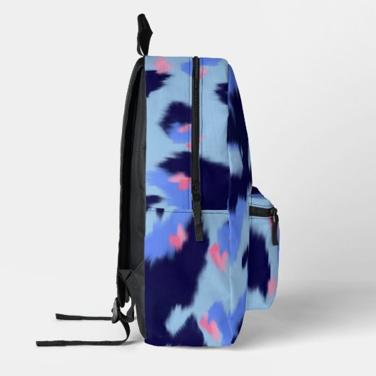 Spielende Marine und blau und rosa Muster mit Name Bedruckter Rucksack (Links)