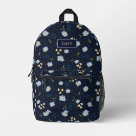 Spielende Marine und blaue Blume mit Namen Bedruckter Rucksack