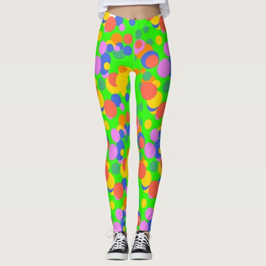 Spielende Orbit: Abstrakte Kreise Leggings (Vorderseite)