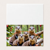 Spielende Otter Freunde Weihnachtskarte (Außenseite Aufgefaltet)