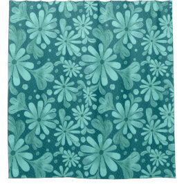 Spielende Petals in Aqua und Aquamariner Duschvorh Duschvorhang