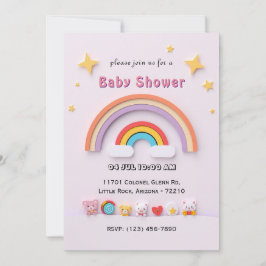 Spielende Rainbow Baby Showcard mit Niedlichen Tie Einladung