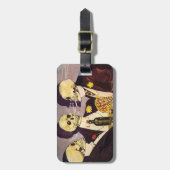 Spielende Skelette Gepäckanhänger (Vorderseite vertikal)