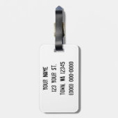 Spielende Skelette Gepäckanhänger (Rückseite vertikal)