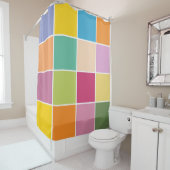 Spielende Springtime-Schachbretter Duschvorhang (Beispiel)