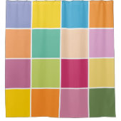 Spielende Springtime-Schachbretter Duschvorhang (Vorderseite)