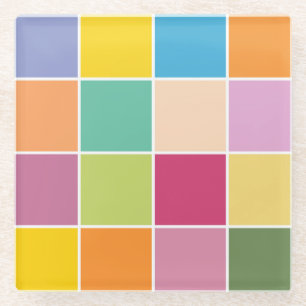 Spielende Springtime-Schachbretter Glasuntersetzer