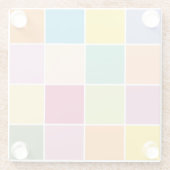 Spielende Springtime-Schachbretter Glasuntersetzer (Rückseite)