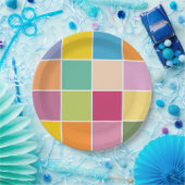 Spielende Springtime-Schachbretter Pappteller (Party)