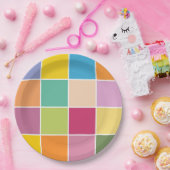 Spielende Springtime-Schachbretter Pappteller (Party)