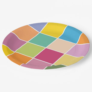 Spielende Springtime-Schachbretter Pappteller