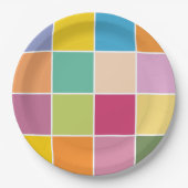 Spielende Springtime-Schachbretter Pappteller (Vorderseite)