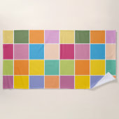 Spielende Springtime-Schachbretter Strandtuch (Vorderseite)