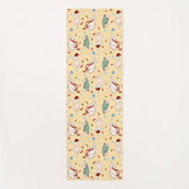 Spielende Weihnachtskatzen mit Garn und Holiday Mo Yogamatte