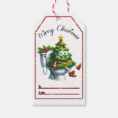 Spielende Weihnachtsmarken Geschenkanhänger (Vorderseite)